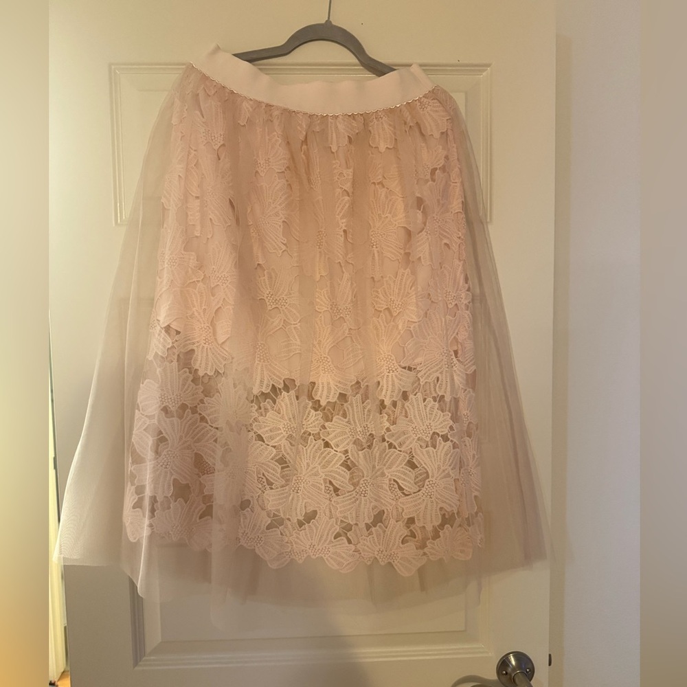 Elegant Pink Lace Skirt
